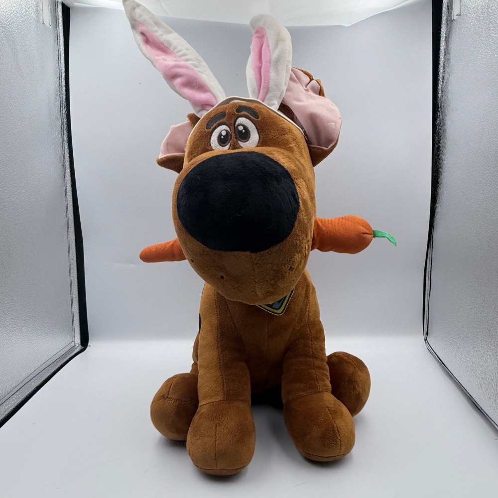 Scoob! Scooby-Doo Plush Large‎ Easter Bunny Ears Carrot Brown Dog Stuffed Animal